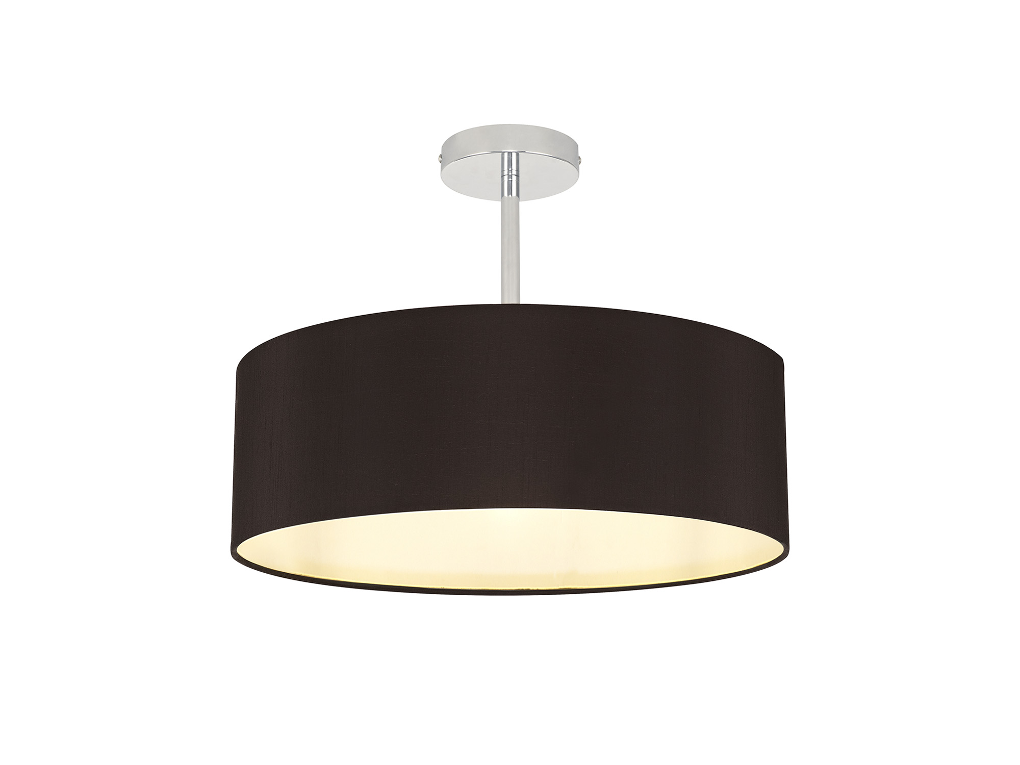 DK0683  Baymont 45cm Semi Flush 3 Light Polished Chrome, Black/White